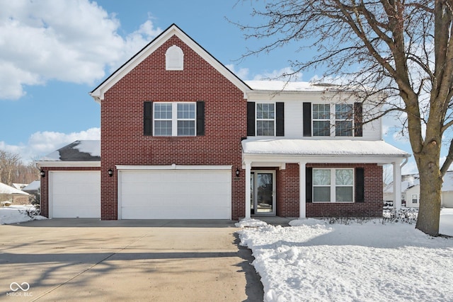 view of front of house with a garage