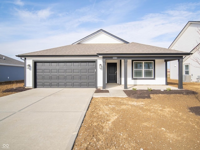 ranch-style house featuring a garage