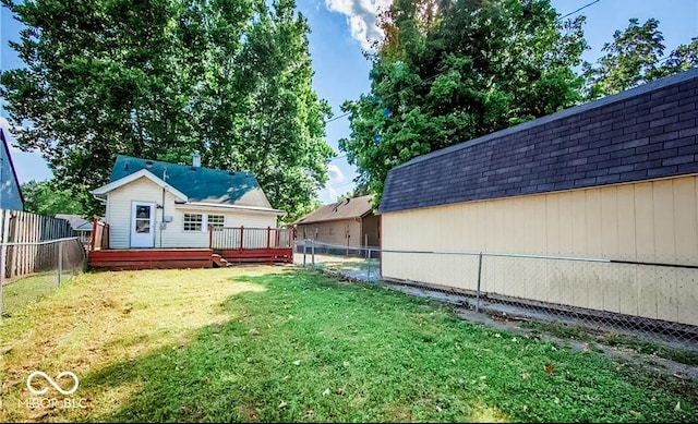 view of yard featuring a deck