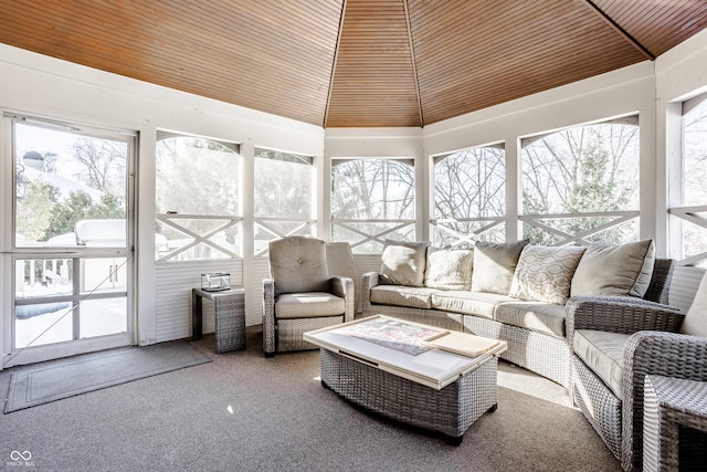 8526 Oakmont Ln, Indianapolis, IN 46260 - sunroom with lofted ceiling and wood ceiling
