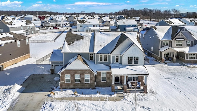 view of snowy aerial view