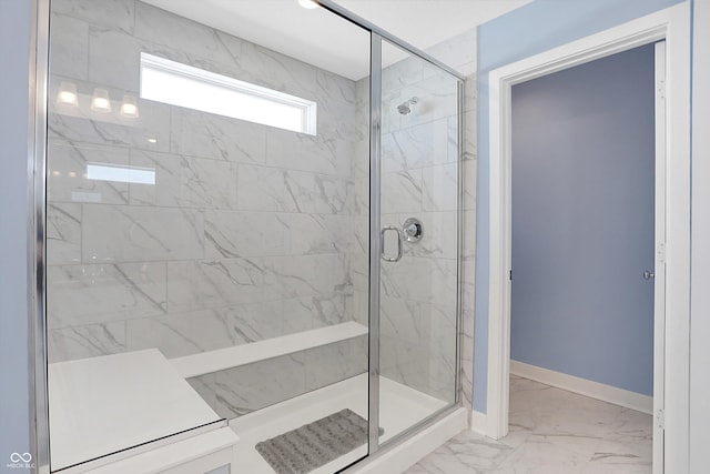 bathroom with an enclosed shower