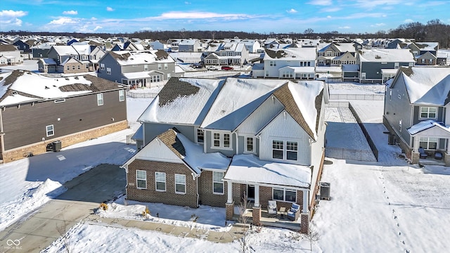 view of snowy aerial view