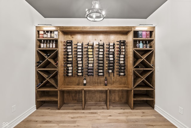 wine room featuring hardwood / wood-style flooring