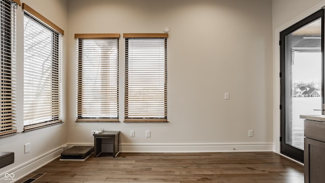 interior space featuring dark hardwood / wood-style flooring