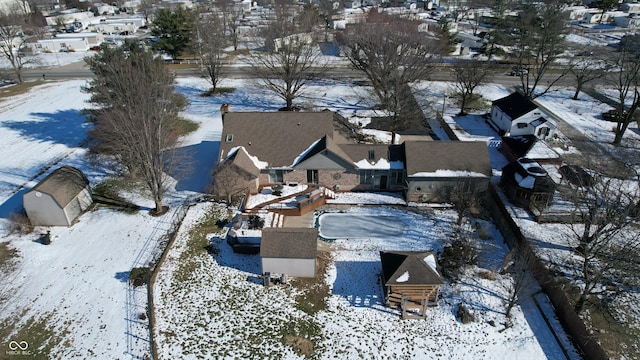 view of snowy aerial view