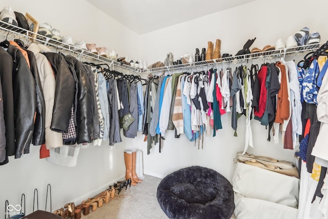 spacious closet with carpet flooring