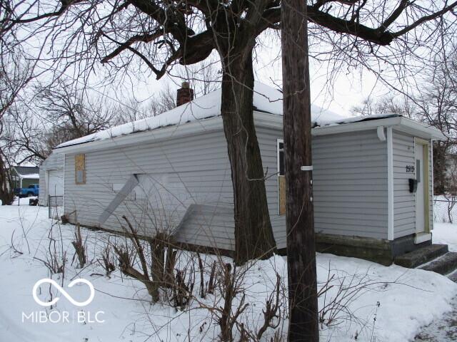 view of snow covered exterior