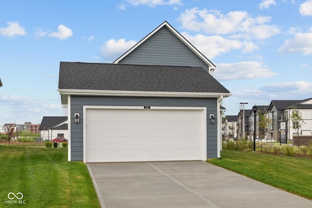 1721 Real St, Indianapolis, IN 46240 - view of front of home featuring a shingled roof, a garage, and a front yard