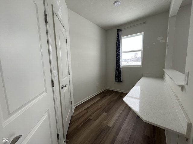 interior space featuring dark wood-type flooring