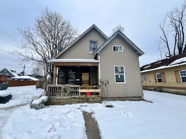 view of front of home featuring covered porch