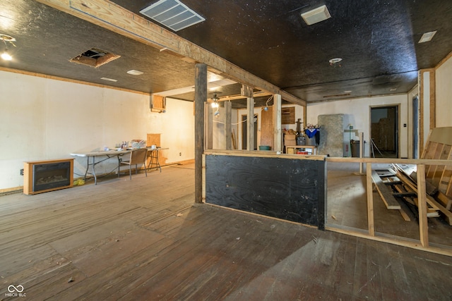 bar featuring hardwood / wood-style floors