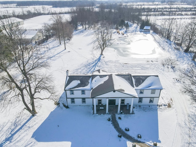 view of snowy aerial view