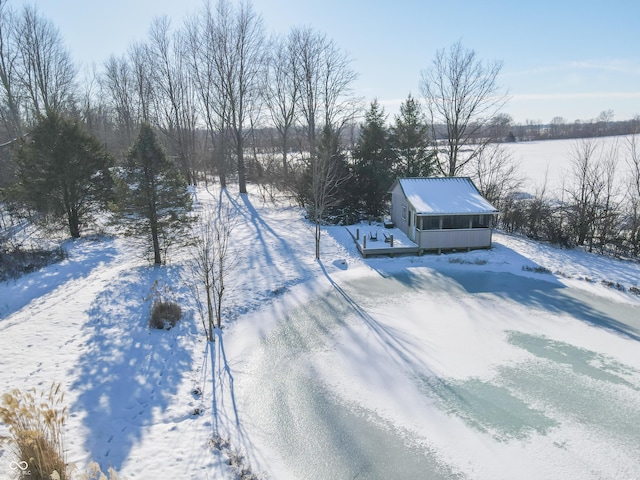 view of snowy aerial view