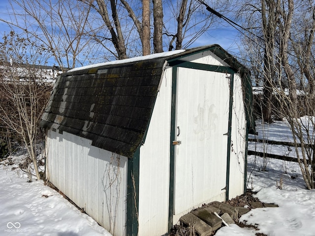 view of snow covered structure