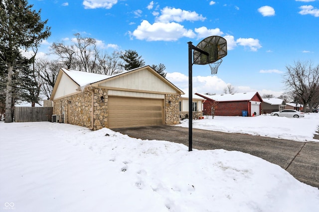 view of snow covered exterior