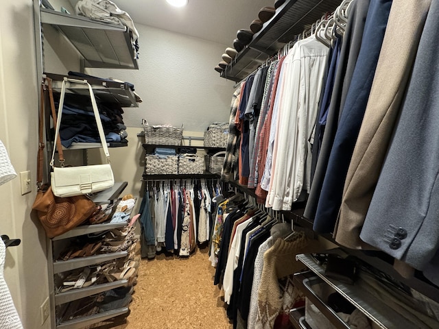 spacious closet with carpet floors