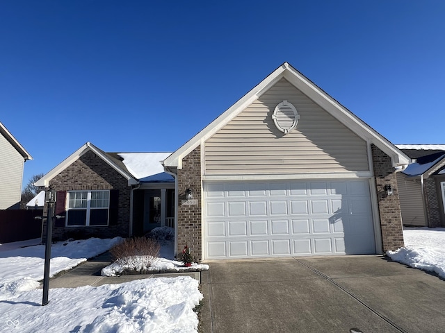 view of front facade with a garage