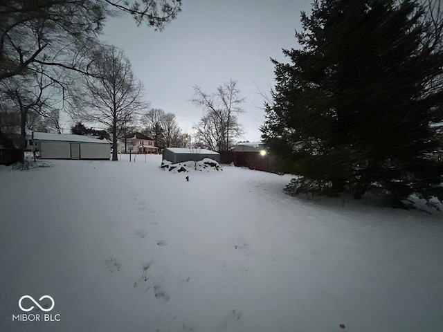 view of snowy yard