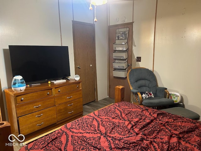 bedroom featuring dark wood-type flooring