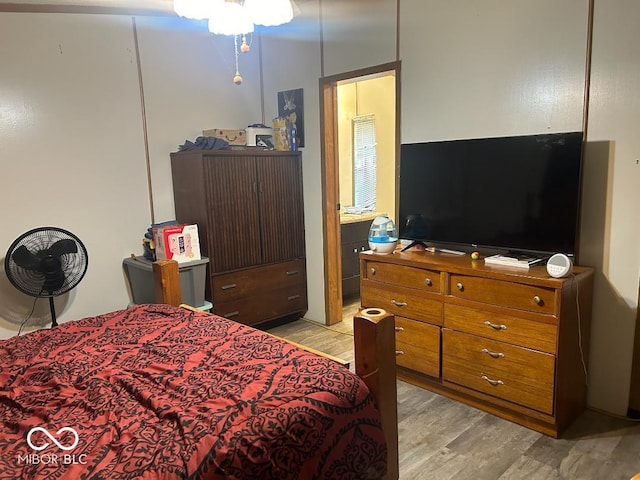 bedroom with light wood-type flooring