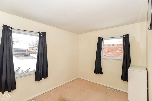 carpeted spare room with a wealth of natural light