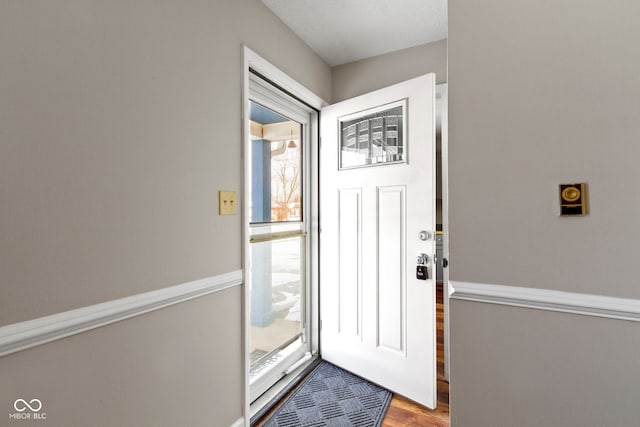 foyer featuring hardwood / wood-style flooring