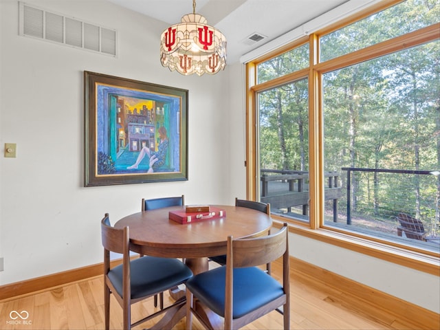 dining space featuring hardwood / wood-style floors