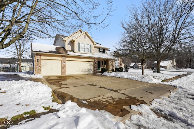 front facade with a garage