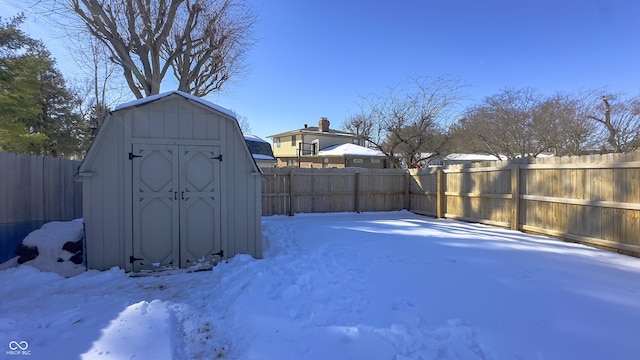 view of snow covered structure