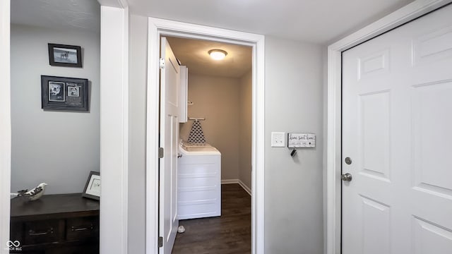 hall featuring dark hardwood / wood-style flooring