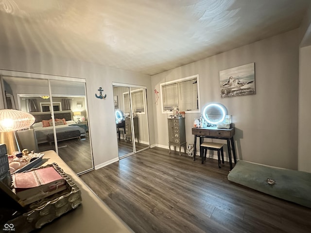 interior space featuring dark wood-type flooring