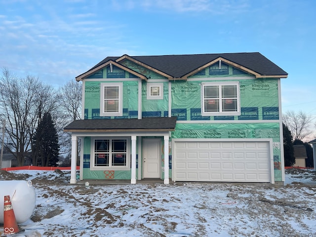 view of front of house with a garage