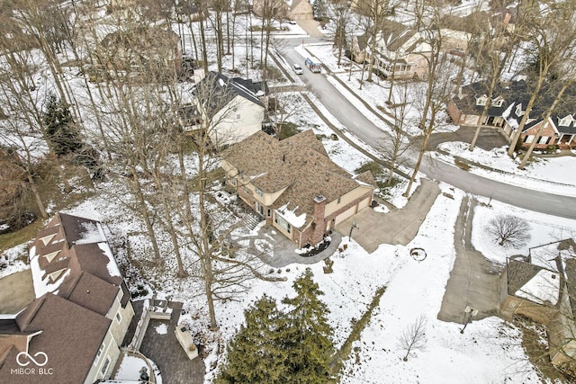 view of snowy aerial view