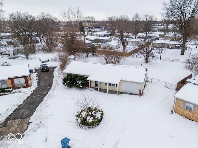 view of snowy aerial view