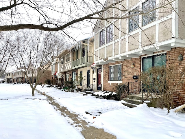 view of snow covered exterior