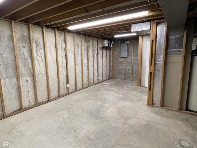 basement with electric panel