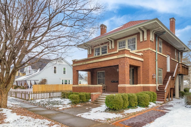 view of front of home with covered porch