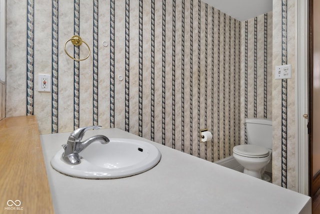 bathroom with sink and toilet