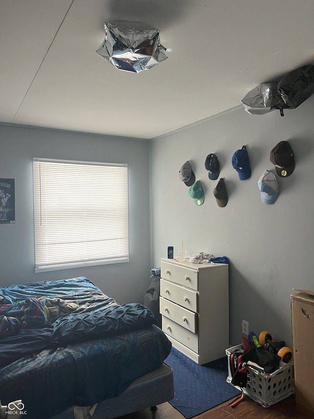 bedroom featuring dark hardwood / wood-style floors