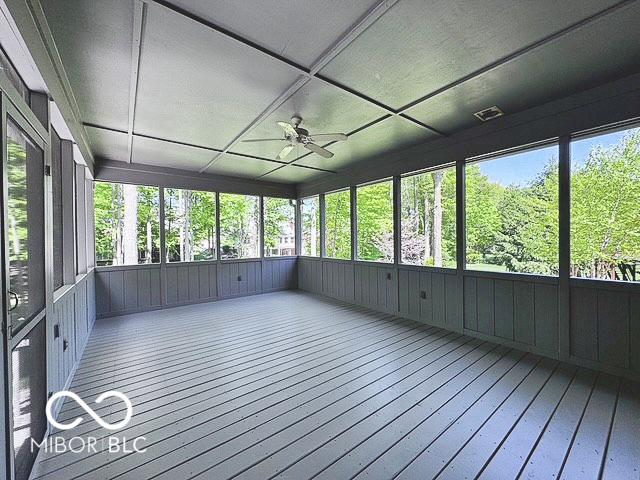 13650 Golden Ridge Ln, Fishers, IN 46055 - unfurnished sunroom featuring a ceiling fan