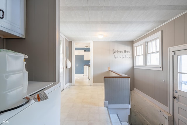 bathroom with wooden walls