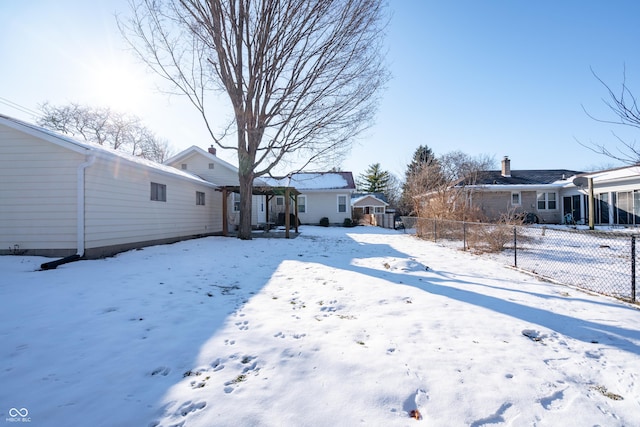 view of snowy yard