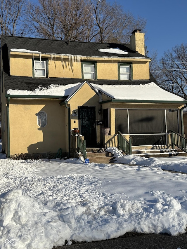 view of front of home featuring covered porch