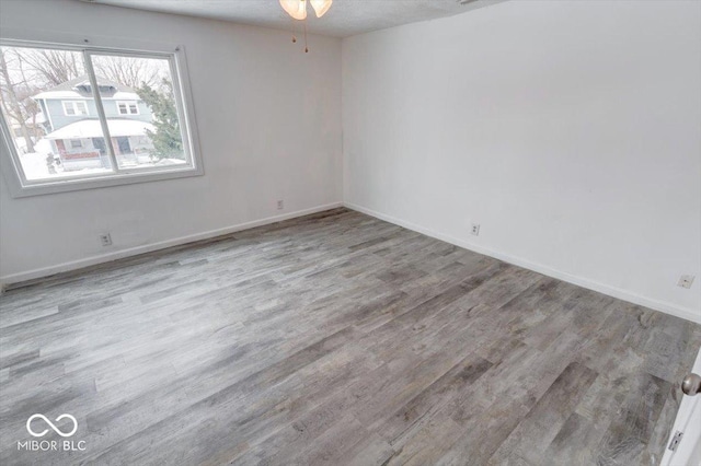 empty room with light wood-type flooring