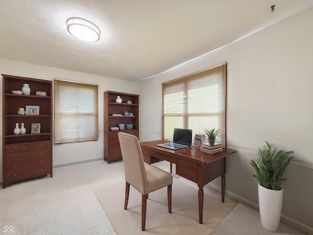 view of carpeted office