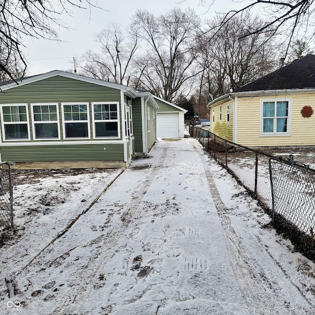 view of snow covered exterior