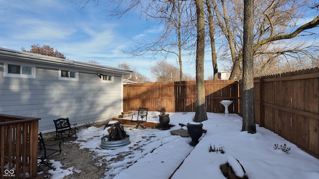 view of snowy yard