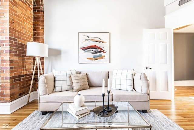 living room featuring hardwood / wood-style flooring