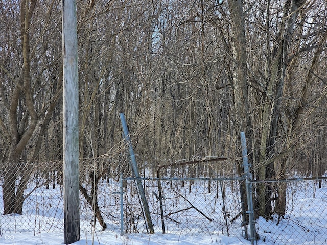 view of snow covered land